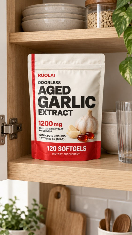 Demo image — A place in your routine, RUOLAI aged garlic lifestyle illustration