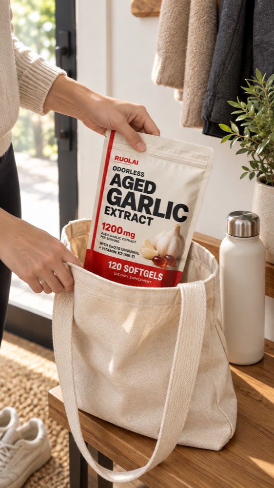 Demo image — Ready for the day, RUOLAI aged garlic lifestyle illustration